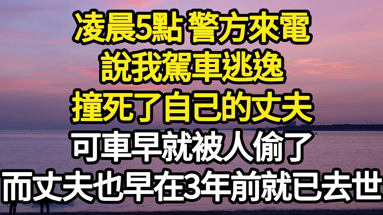 凌晨5點 警方來電，說我駕車逃逸，撞死了自己的丈夫，可車早就被人偷了，而丈夫也早在3年前就已去世#故事#悬疑#人性#刑事#人生故事#生活哲學#為人哲學