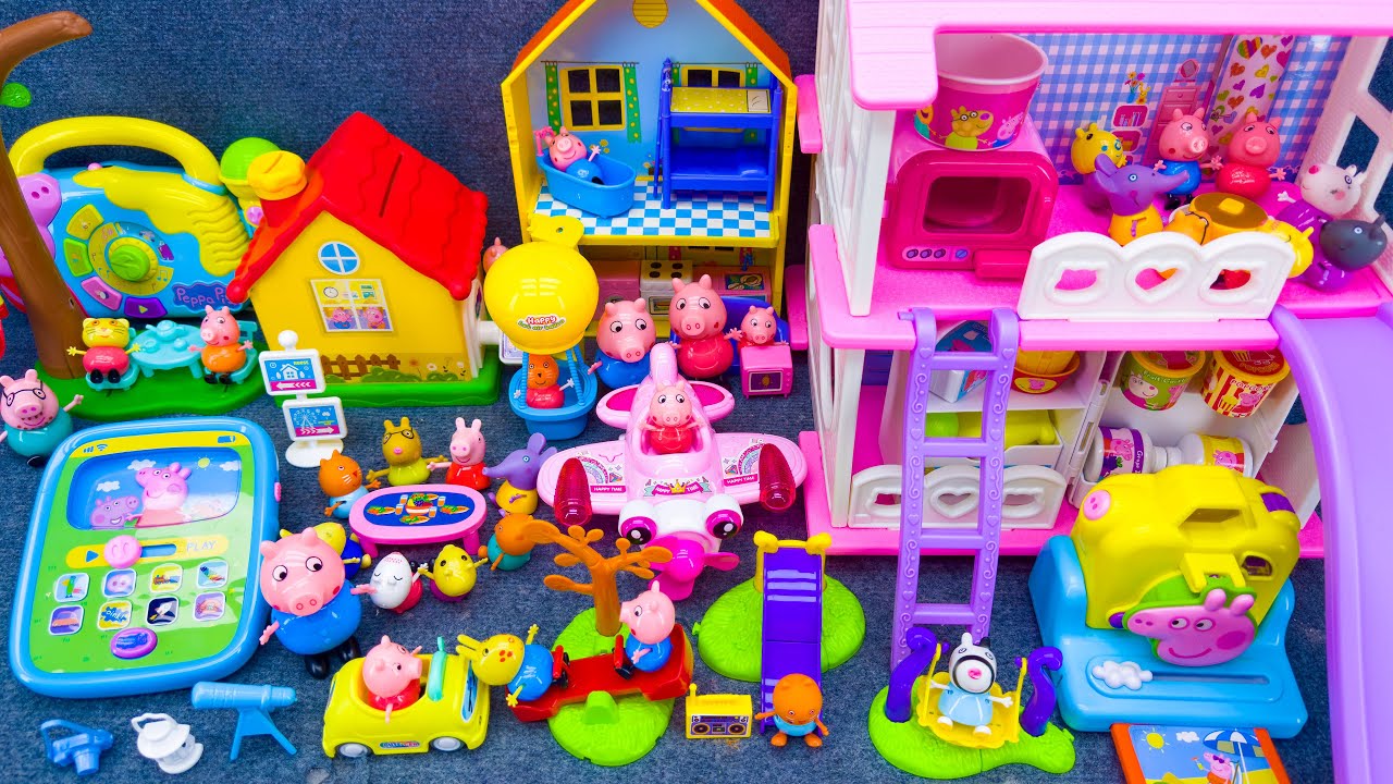 12 Minutes Satisfying Unboxing Peppa Pig House & Slide Playset, Big Peppa Toys Review
