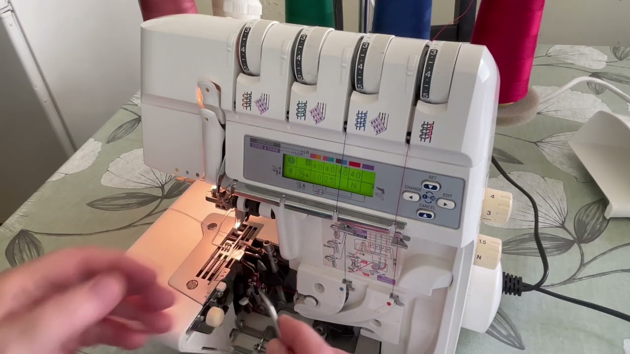 Bernina 1300DC einfädeln 4 faden  Programm NR 1 ausprobieren #bernina