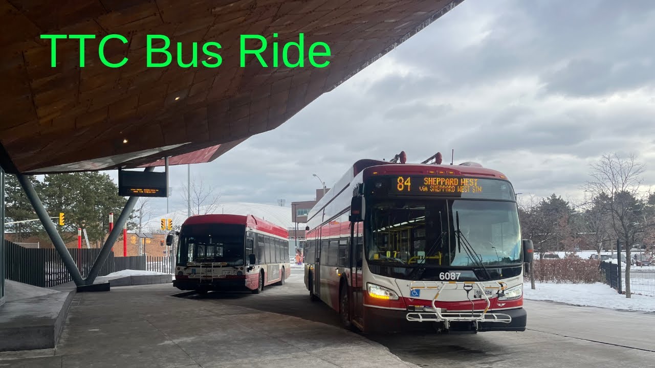 Toronto TTC 84D Sheppard West Bus Ride - Pioneer Village Station to Sheppard/Keele 12/12/2025