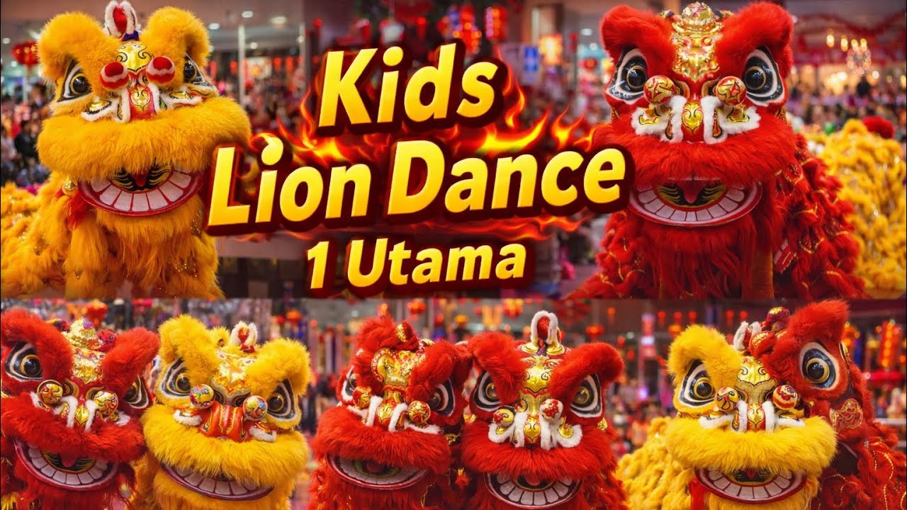 Amazing Kids Lion Dance Performance 🦁 | 小学生舞狮表演 | CNY 2026 新年节目表演 | 1 Utama Shopping Mall 