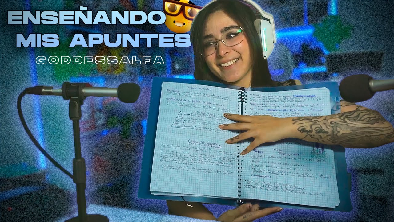 📚 ASMR ENSEÑANDO MIS APUNTES 📚 | ASMR By GODDESSALFA