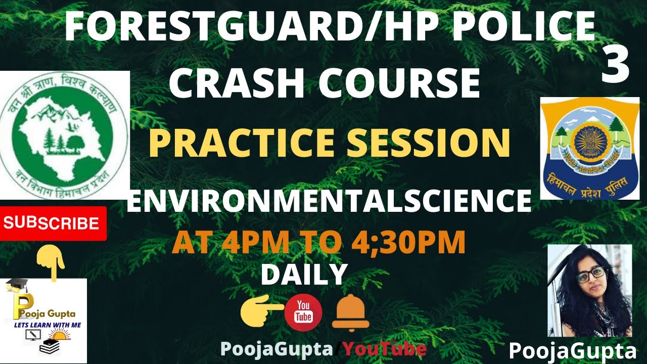 Practice Session  / Environment Science / FOREST GUARD / HP POLICE / MCQS BASED / HPPSC/ Pooja Gupta