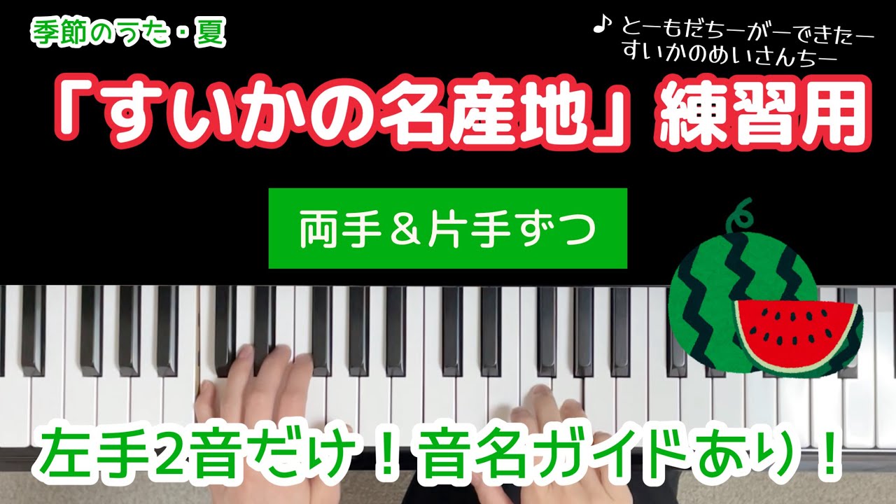 【保育ピアノ伴奏】「すいかの名産地」練習用