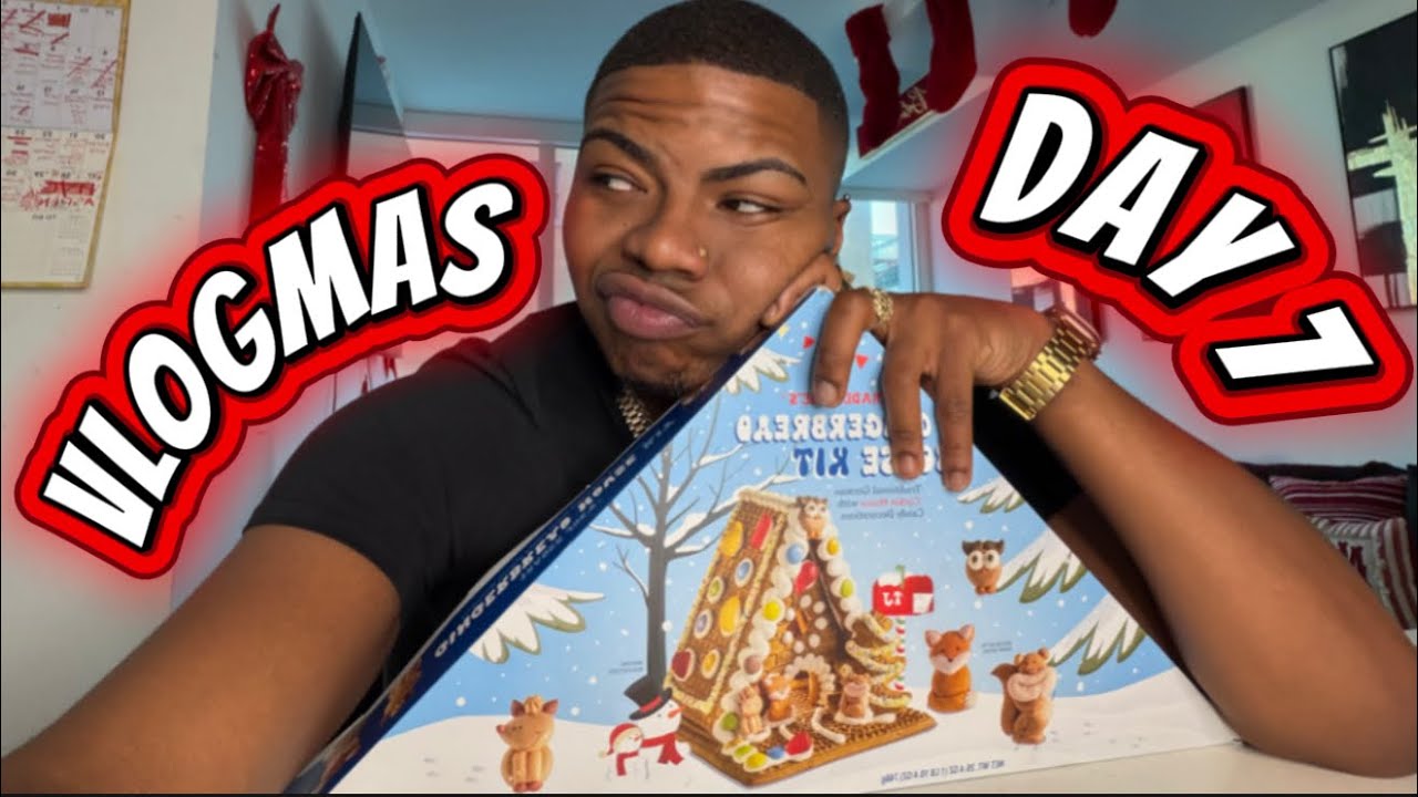 VLOGMAS DAY 7 : BUILD A GINGERBREAD HOUSE WITH ME X MINI SKINCARE ROUTINE 