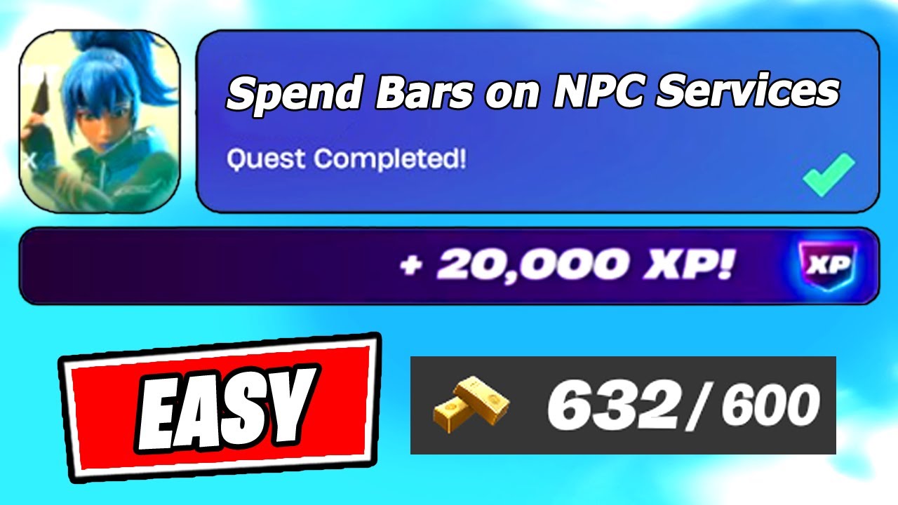 How to EASILY Spend Bars on NPC Services (NO RANK REQUIRED) - Fortnite Week 2 Quest