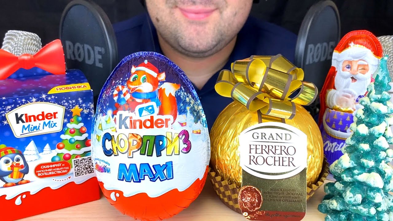 ASMR Eating Chocolate Ferrero Rocher, Milka & Kinder (Christmas Party) Mukbang