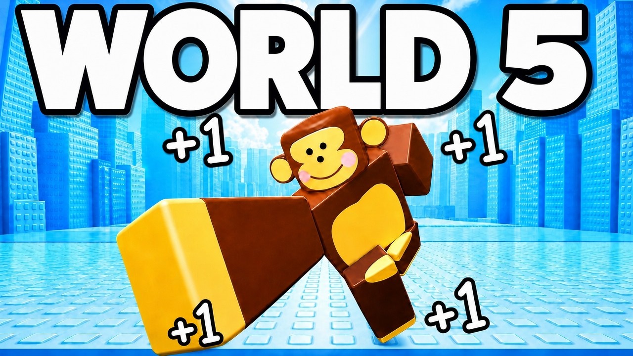Beating ALL NEW STAGES in WORLD 5 with BEST TAIL in +1 Speed Monkey Escape! (Roblox)