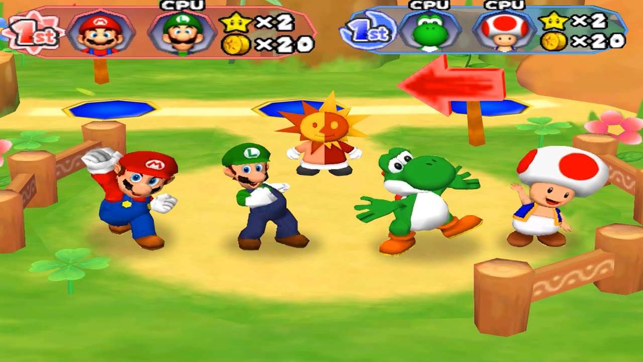 Mario Party 6 - 20 Turn Towering Treetop Battle Mario vs Luigi vs Yoshi vs Toad