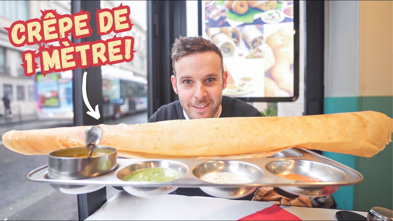 Je mange une crêpe de 1m de long! Dosa I Spécialité Indienne Paris Food Tour