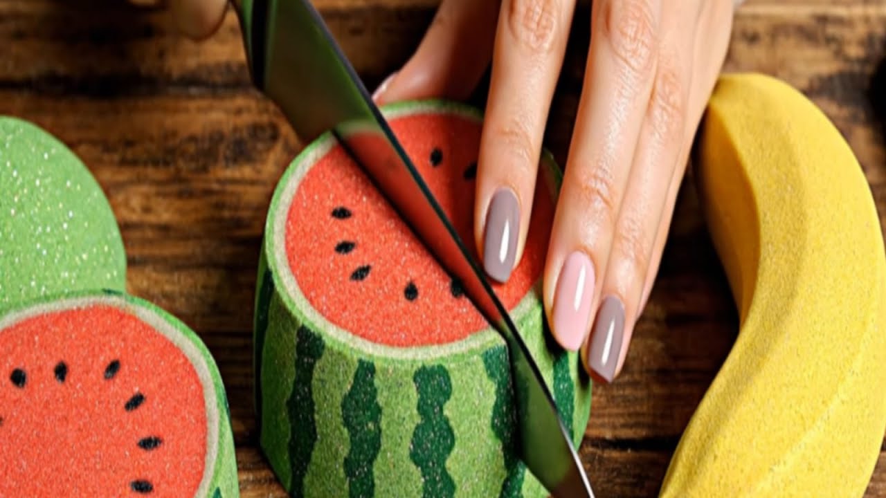 Oddly Satisfying Sand Fruits Cutting ASMR 😌 Relaxing Knife Sounds & Crunchy Sand Art