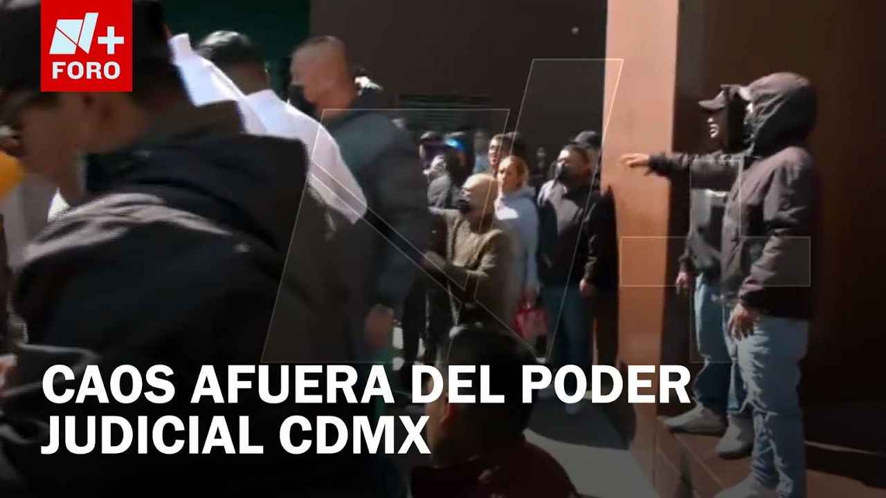 Riña afuera del Poder Judicial de CDMX durante manifestación