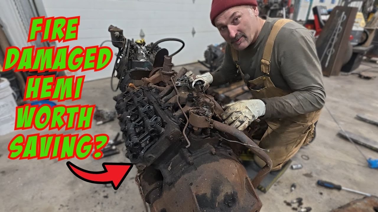 Разбираем на части наш повреждённый огнём двигатель HEMI! Можно ли его спасти?
