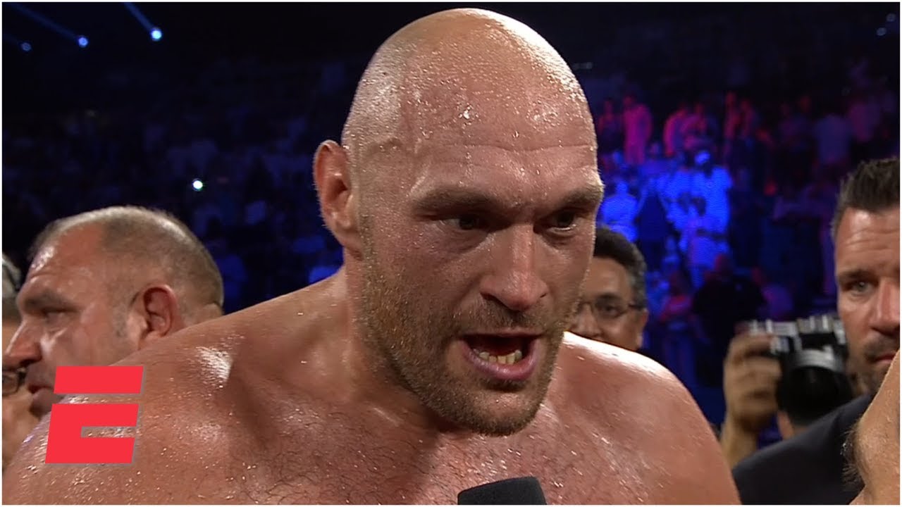 Tyson Fury screams 'bring em all on' after KO of Tom Schwarz | ESPN Boxing