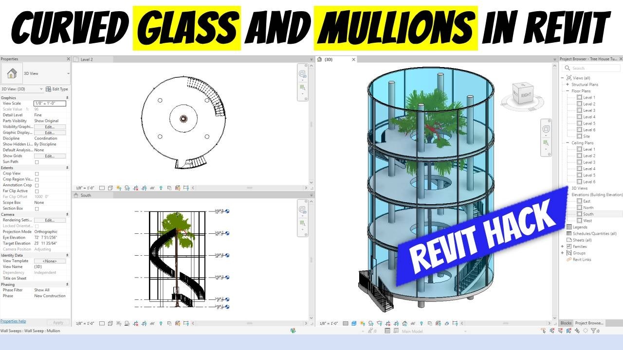 Учебное пособие по концепции дома на дереве в Revit | Учебное пособие по гнутому стеклу в Revit