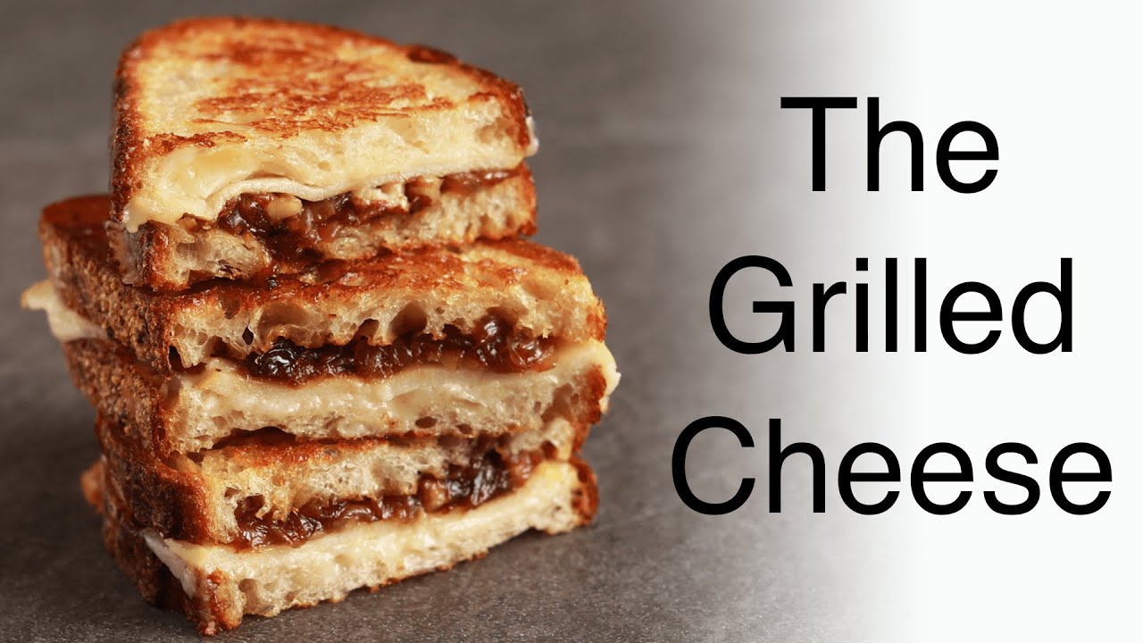 Grilled Cheese with Caramelized Onions, Apples, and Pecans