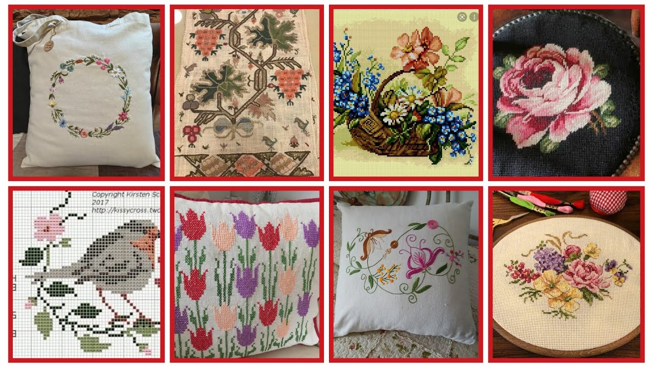 Elegante y maravilloso patrón de punto de cruz. 