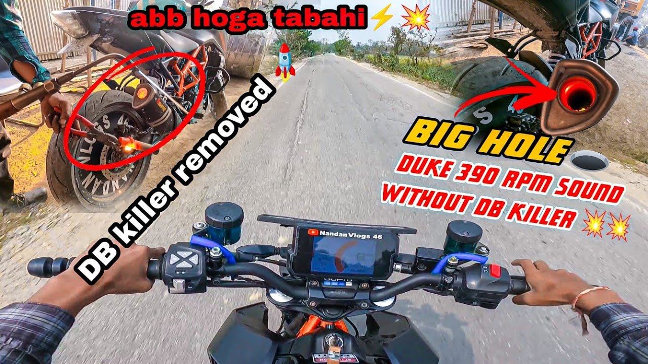 Ktm Duke 390 Bs6 DB Killer Removed⚡💥Ktm Duke 390 RPM Sound Without DB Killer🔥🚀Duke 390 Modification😍