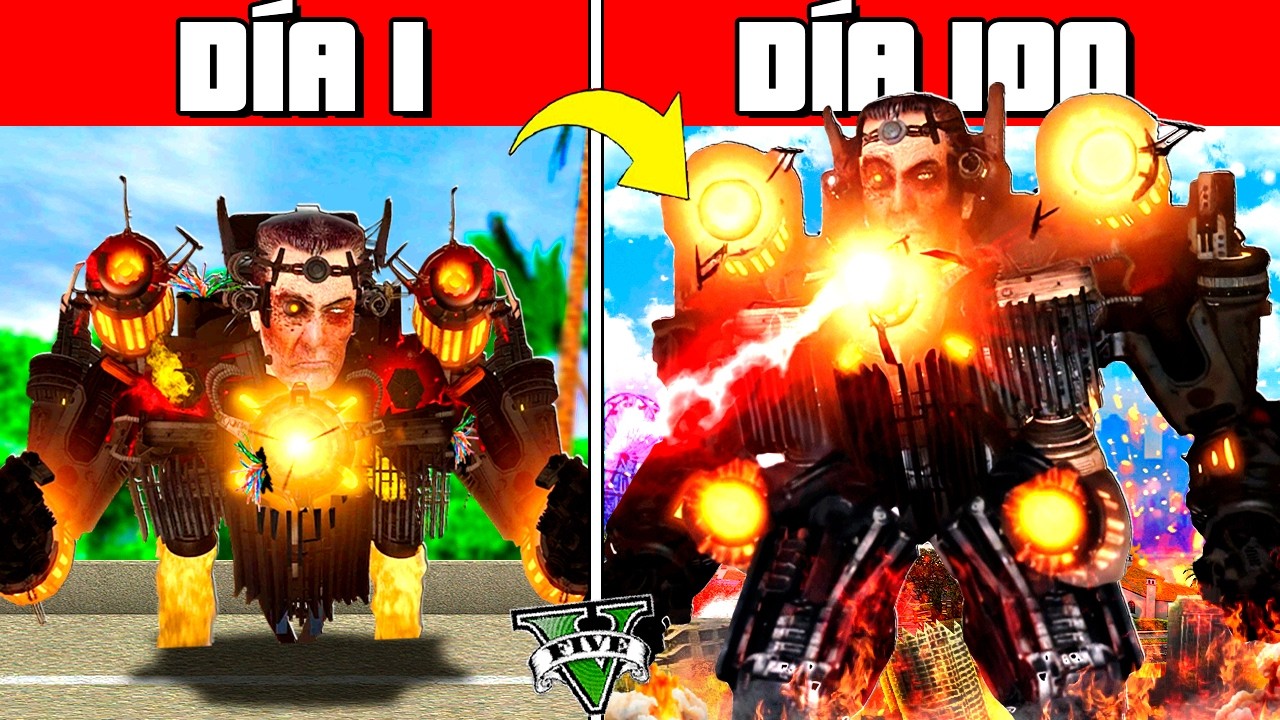 SOBREVIV&Iacute; 100 D&Iacute;AS como SKIBIDI TOILET GMAN en GTA 5!! (Skibidi Toilet mod)