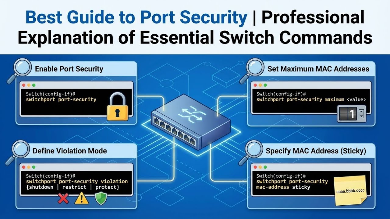 Best Guide to Port Security | شرح احترافي لأهم أوامر السويتش