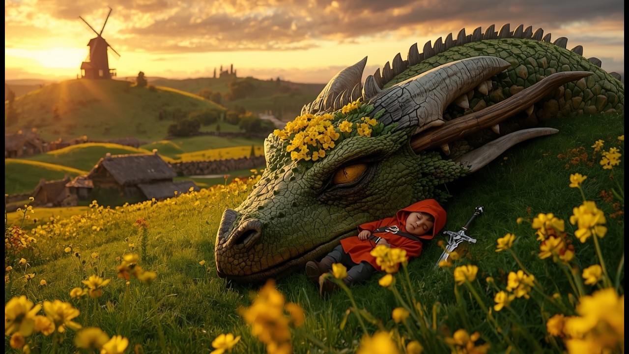 The Last Quixote's Dragon | Windmill, Meadow Ambient & Celtic Lullaby | Focus, Study, Relax