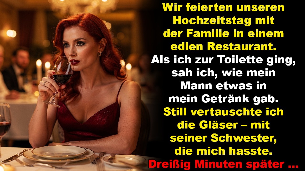 Am Hochzeitstag sah ich, wie mein Mann etwas in mein Glas gab – also vertauschte ich es…