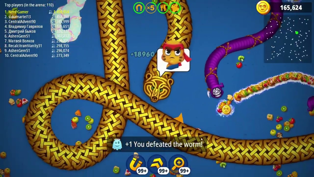 🐍WORMSZONE.IO | Giant Slither Snake TOP 01 / Epic Worms Zone Best Gameplay!