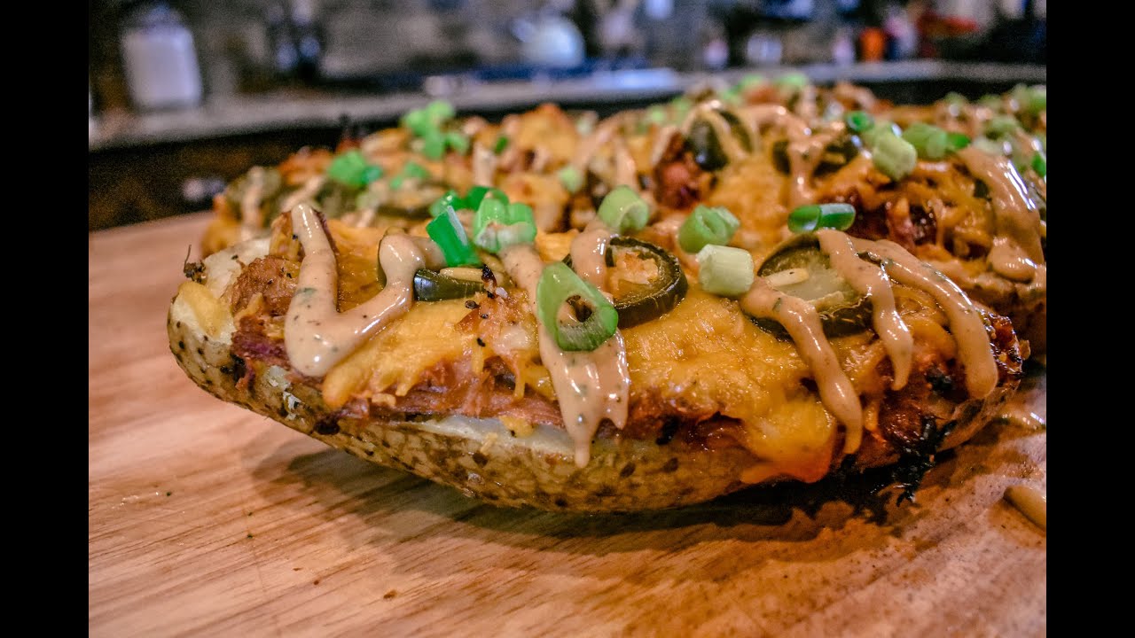 Pulled Pork Potato Skins on a Pellet Grill
