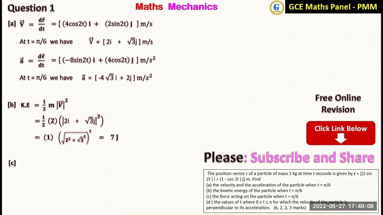 Maths Mechanics Paper 3 June 2020 |