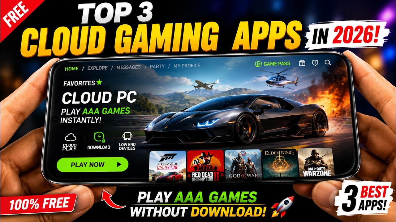 😱 Play PC Games on Mobile FREE! | Top 3 Cloud Gaming Apps (2026)