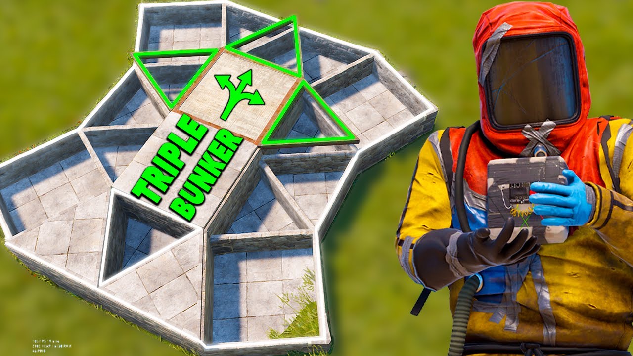 ''The Triple Bunker'' - New Solo/Duo/Trio Bunker Base Design 2022 /RUST BASE DESIGN 2022
