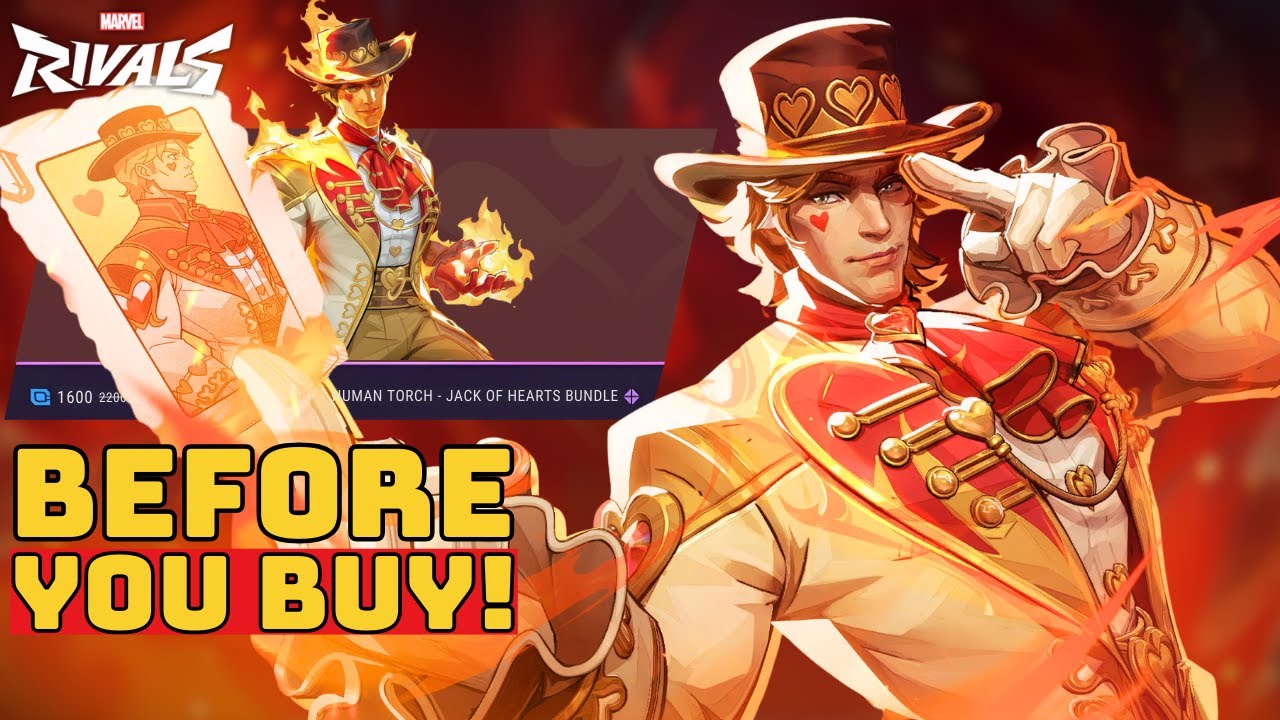 Human Torch Jack of Hearts Skin Showcase - Marvel Rivals | Before You Buy