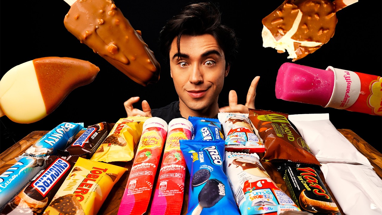 ASMR OREO, MAGNUM, SNICKERS, KINDER, CHUPA CHUPS, TOBLERONE CHOCOLATE ICE CREAM MUKBANG