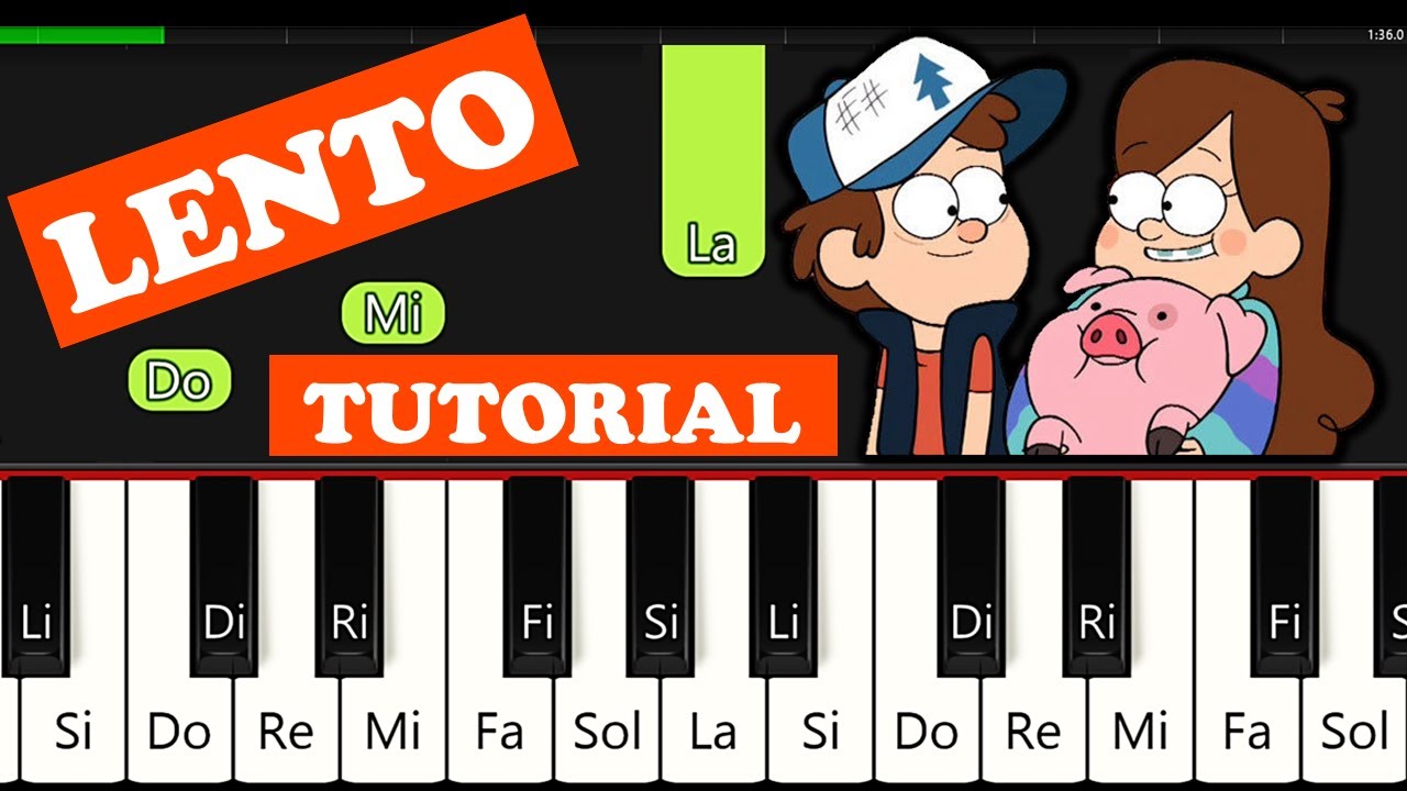 COMO TOCAR La Cancion de Gravity Falls en Piano 🎹 Tutorial con Notas | PIANO FACIL | Easy Theme Song