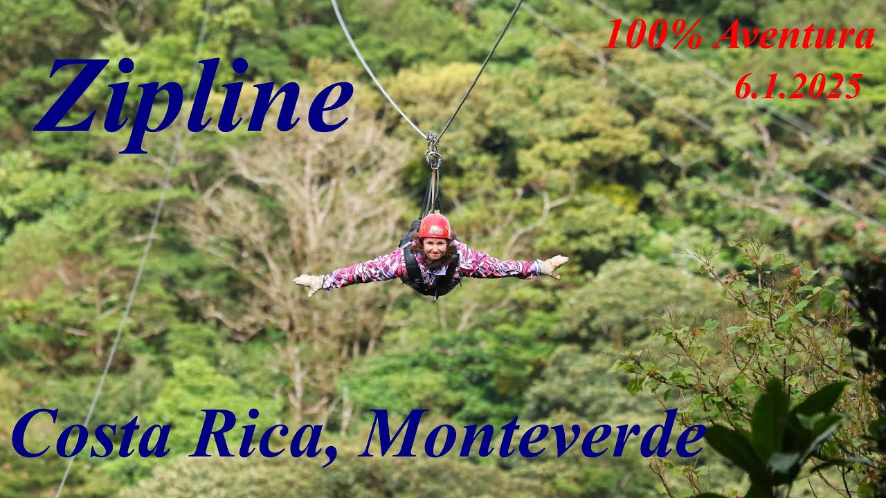 Zipline & Tarzan Swing in Monteverde Cloud Forest, Costa Rica, 100% Aventura - Canopy Tour, 4K UHD