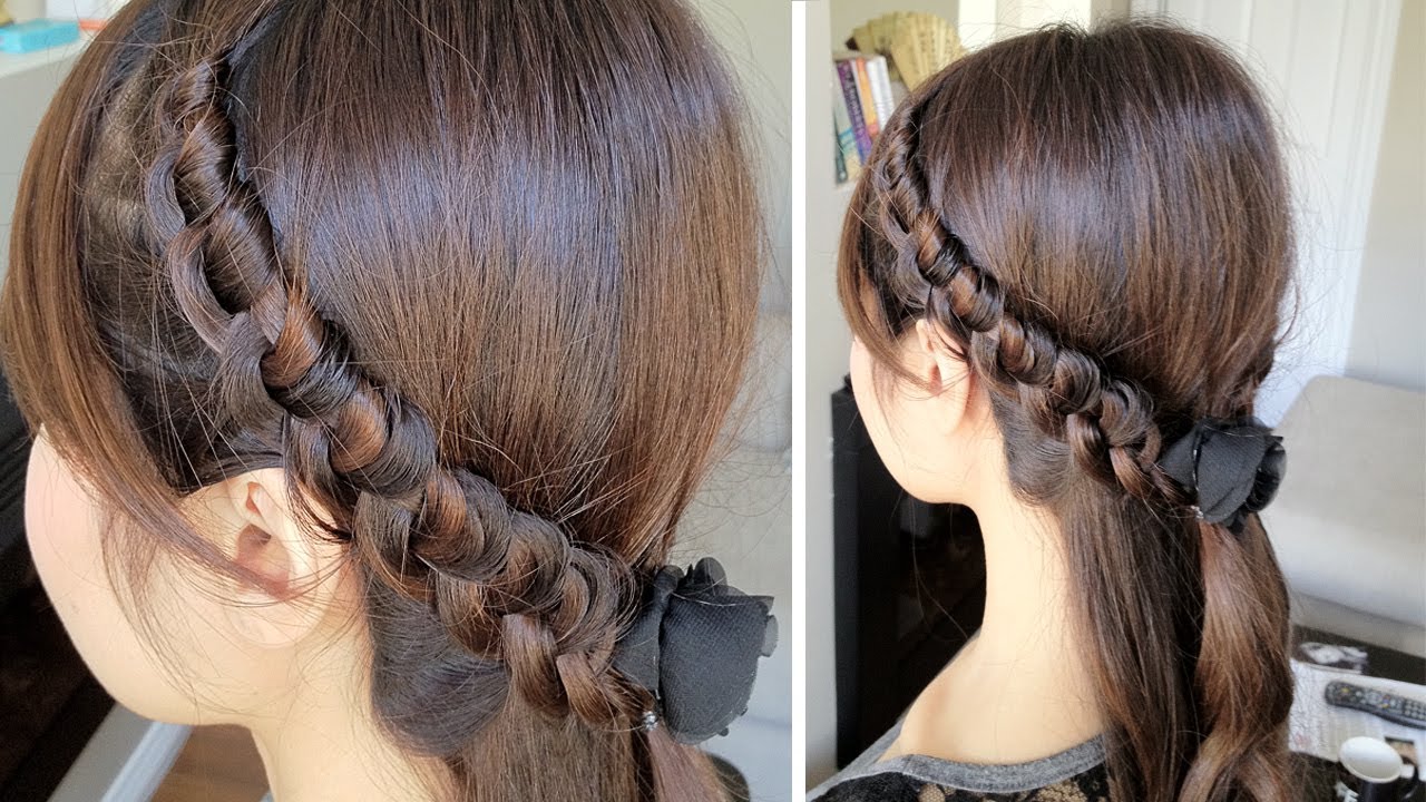 Chinese Staircase Knotted Headband Hairstyle for Medium Long Hair Tutorial