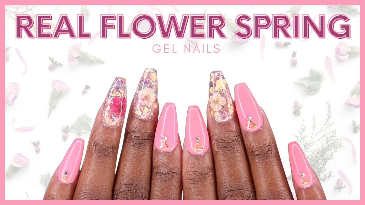 Real Flower Spring Gel Nails | Patrice Nailed It!