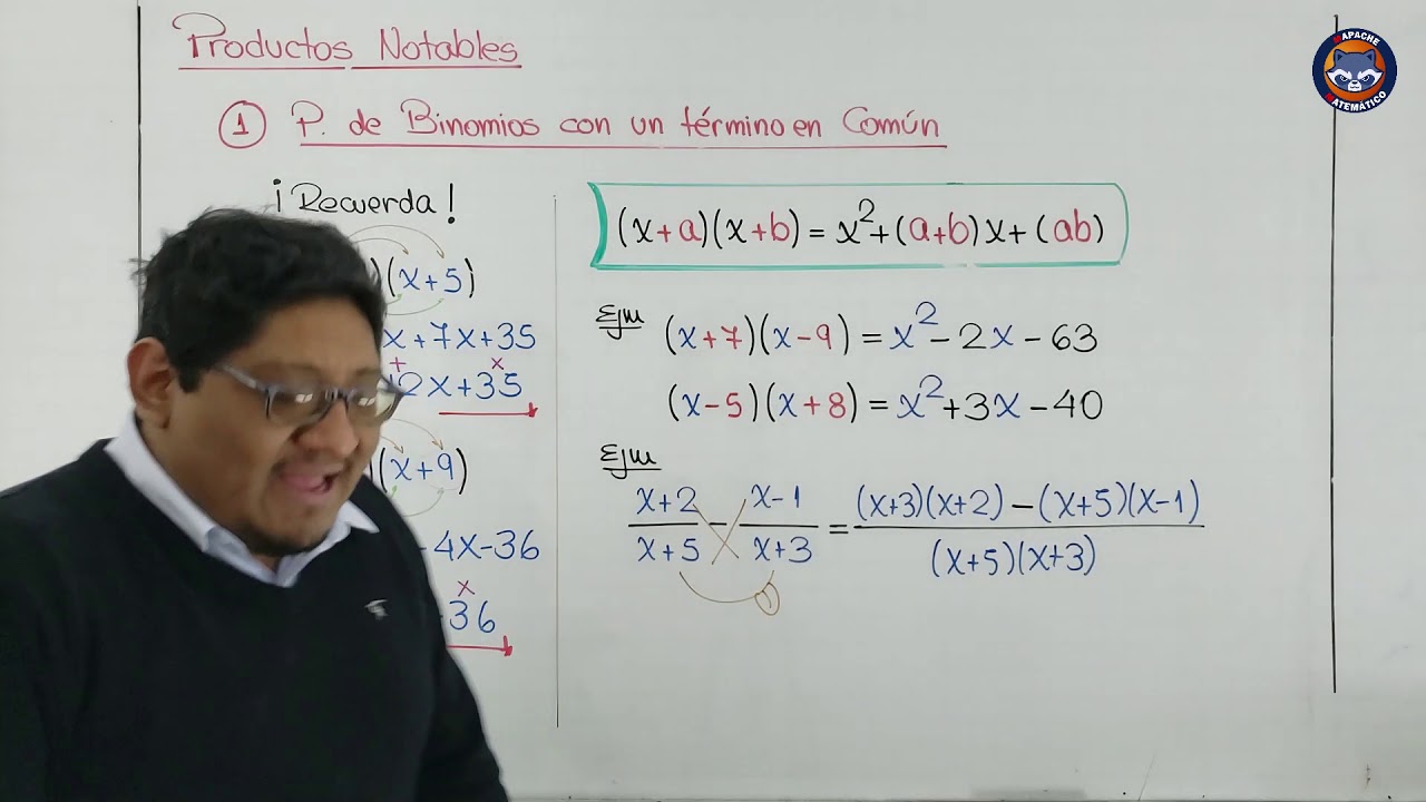 ÁLGEBRA - PRODUCTOS NOTABLES  (producto de binomios con un término en común)