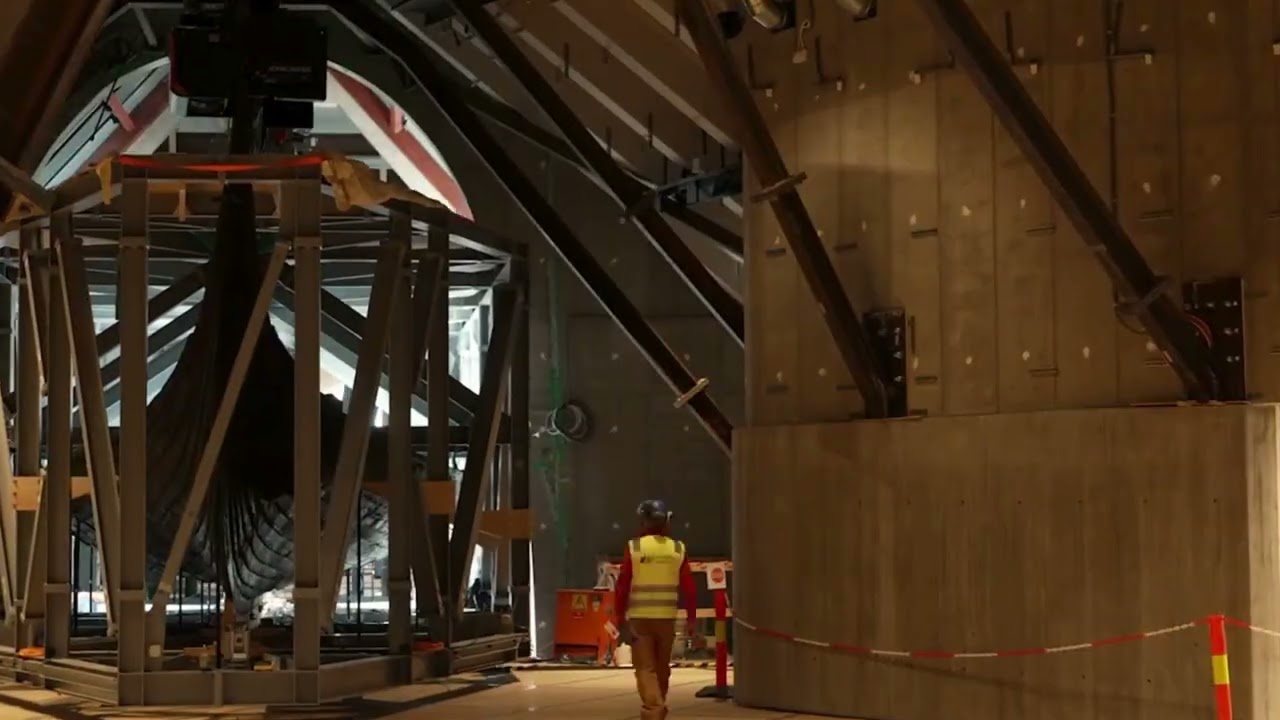 Time-lapse video of the Oseberg Ship's move into the Museum of the Viking Age