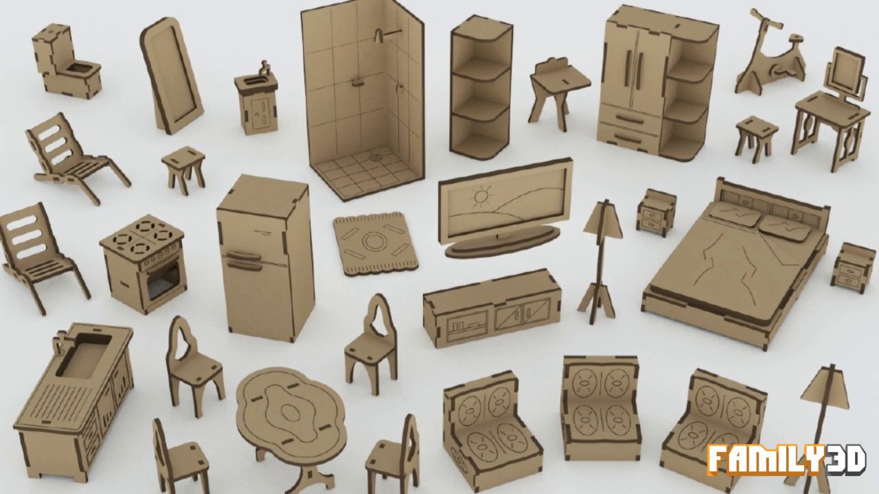 Instructivo set de muebles para casita de muñecas - Family3D