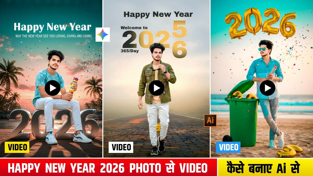 Happy New Year 2026 Ai Video Editing | Photo से Video कैसे बनाए | Happy New Year Video Editing