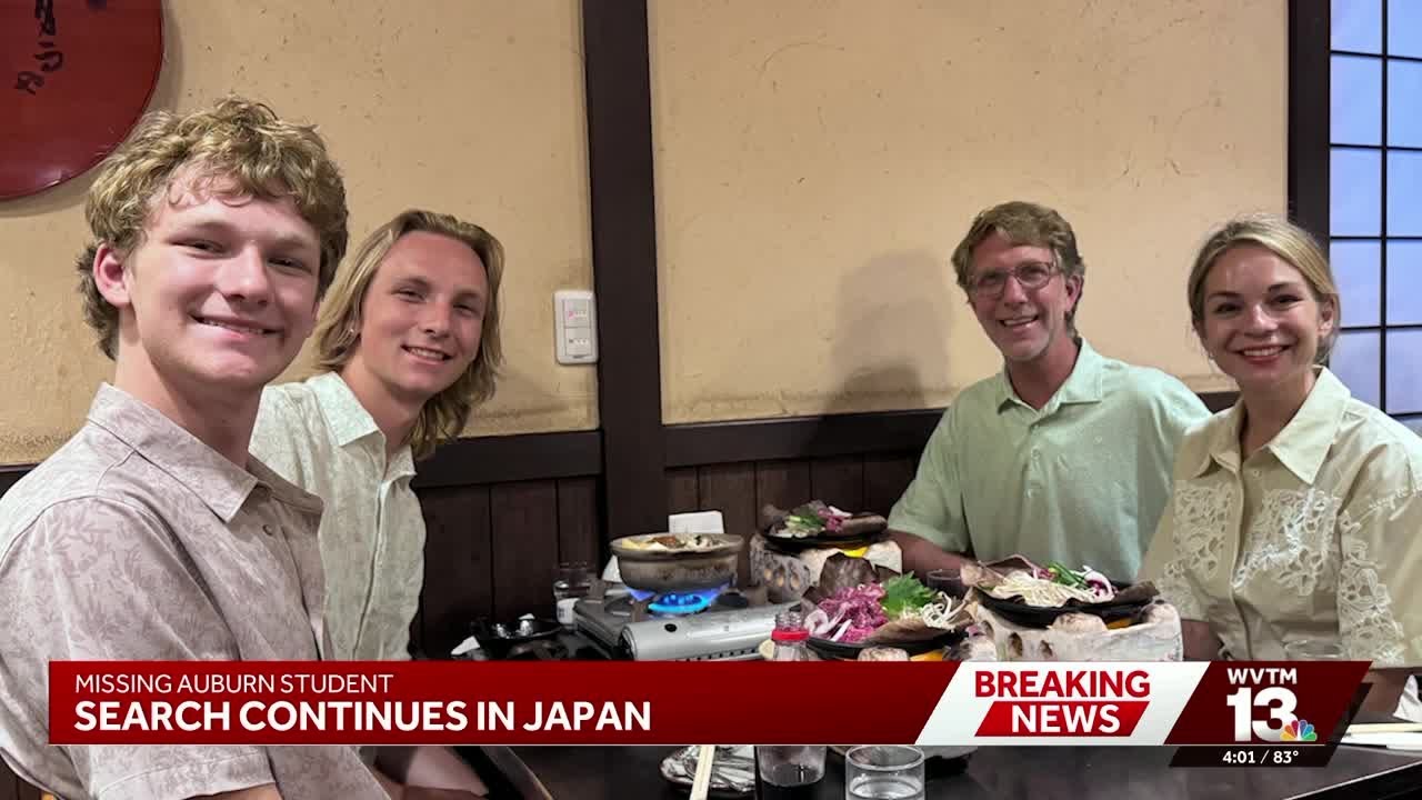 Search intensifies for missing Auburn student in Japan after phone location turned off