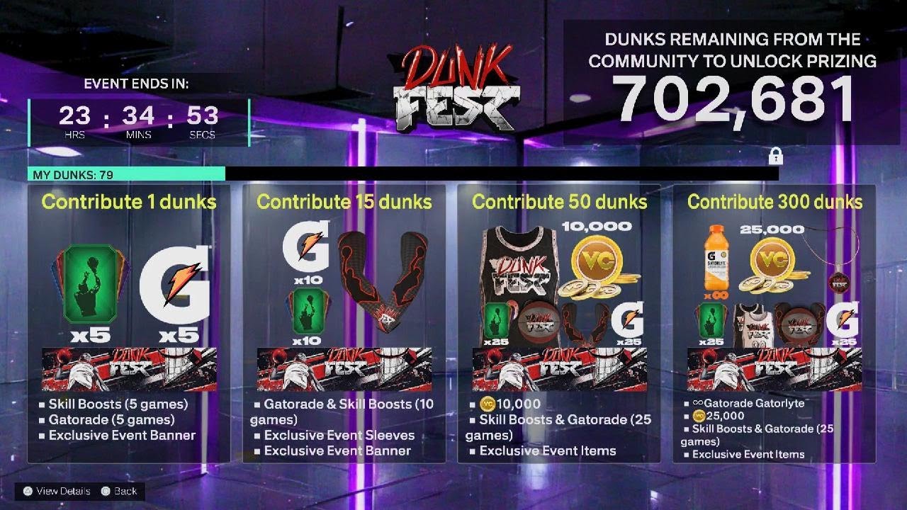 NBA 2K26 Community dunk goals goes up and down