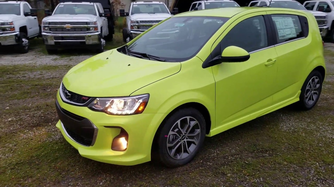 2019 Chevy SONIC HATCHBACK LT RS- New SHOCK Color - FULL WALK AROUND REVIEW