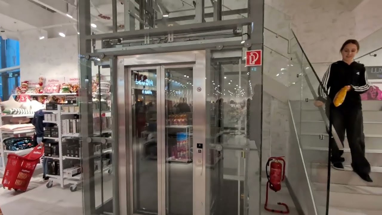 HAPPY NEW YEAR! Brand new glass Schindler 3300 MRL elevator @HalfPrice, Avion, Bratislava, Slovakia