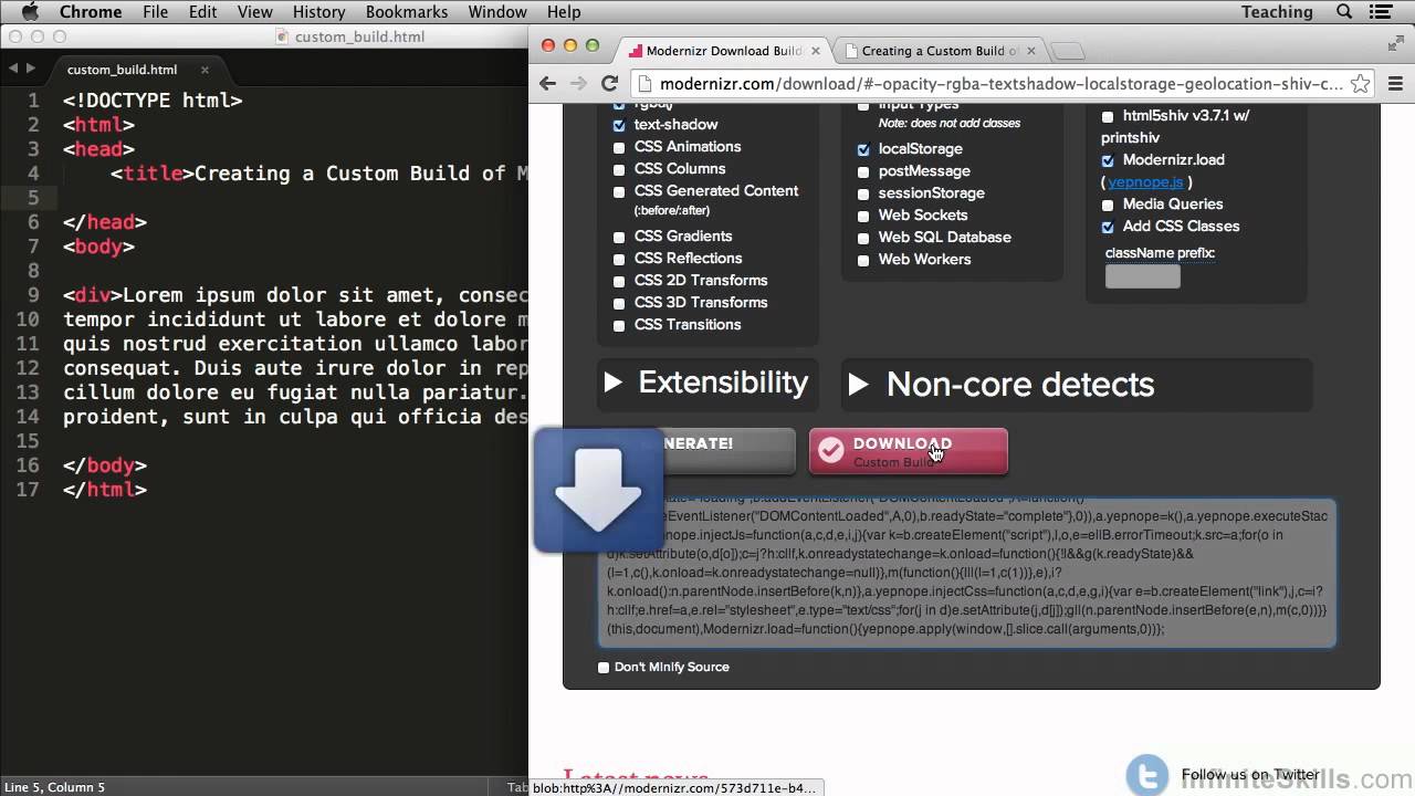 Modernizr Tutorial | Creating A Custom Build Of Modernizr