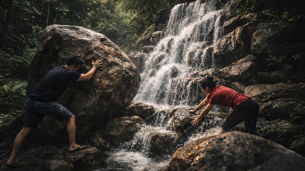 DIY Backyard Waterfall… It Looked Simple Until We Started 😅
