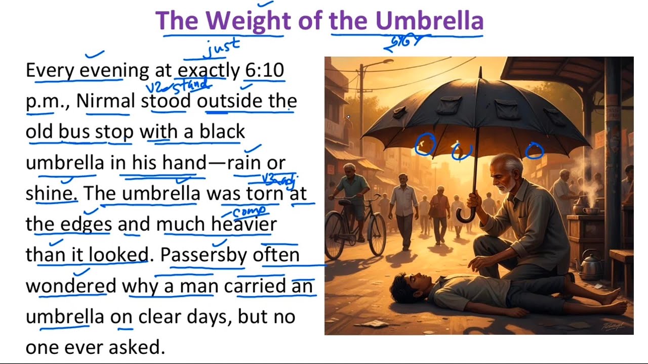 The Weight of Umbrella | English story reading with bengali translation | Learn English with story