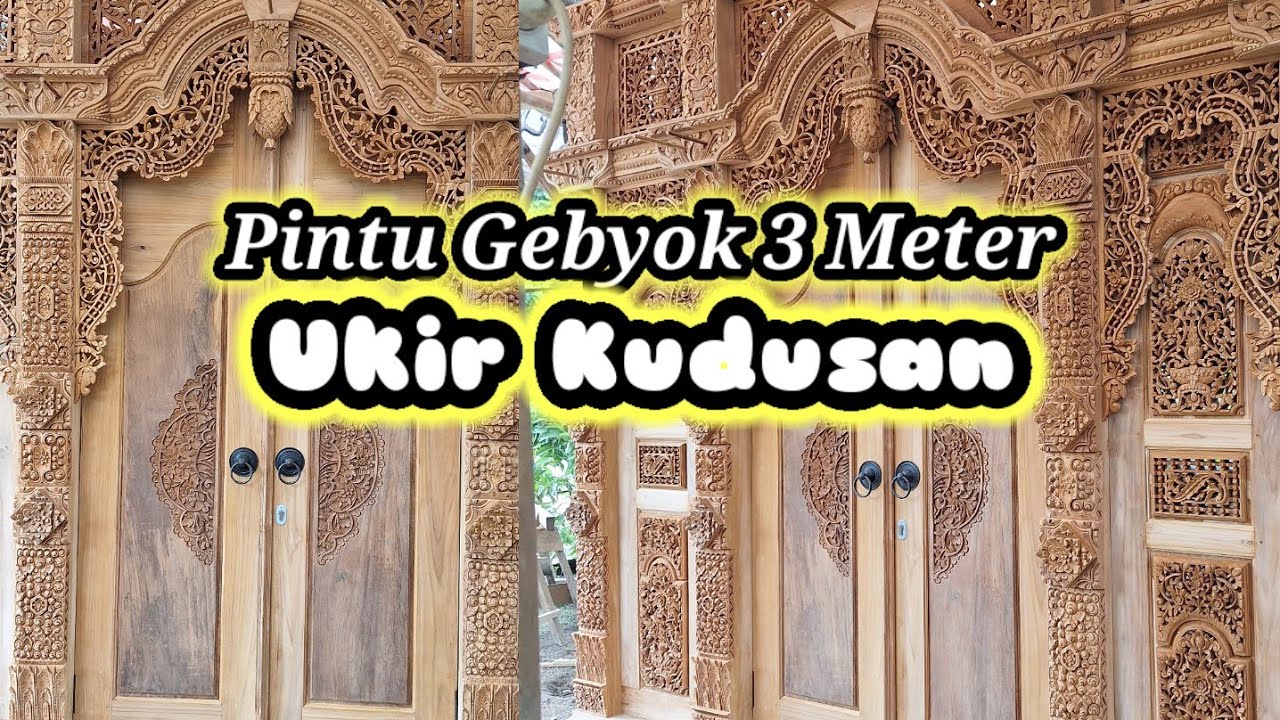 Pintu Gebyok Kudusan Ukir Kudusan Lebar 3 Meter Tinggi 280 Kayu Jati Solid
