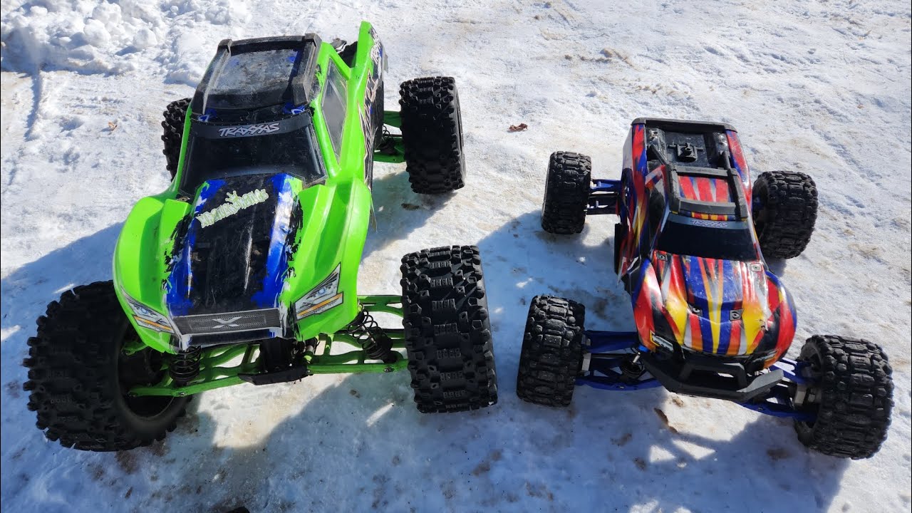 Traxxas Xmaxx & Maxx v2 hitting the snow Banks